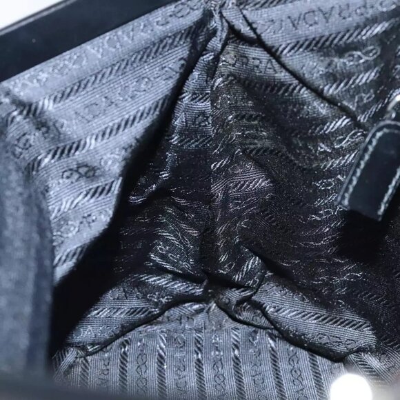 PRADA Tote Bag Nylon Black Silver Auth 88231 - Picture 12 of 16